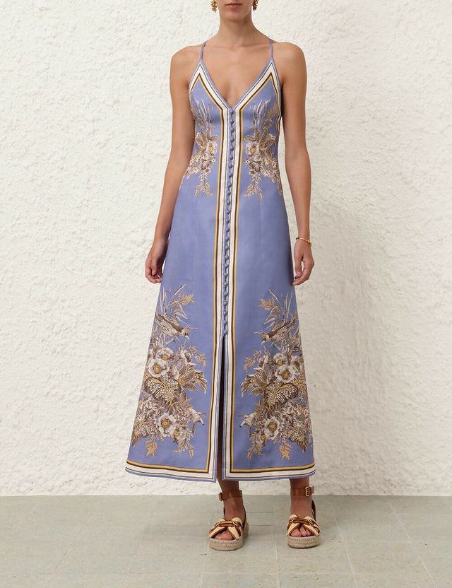 Zimmermann Ottie Slip Dress in Blue Flora - 12 / Print - Dresses