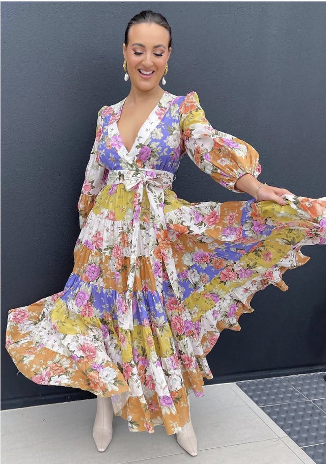 Zimmermann Pattie Wrap Midi Dress Size 2 - 12 / Multi - Dresses