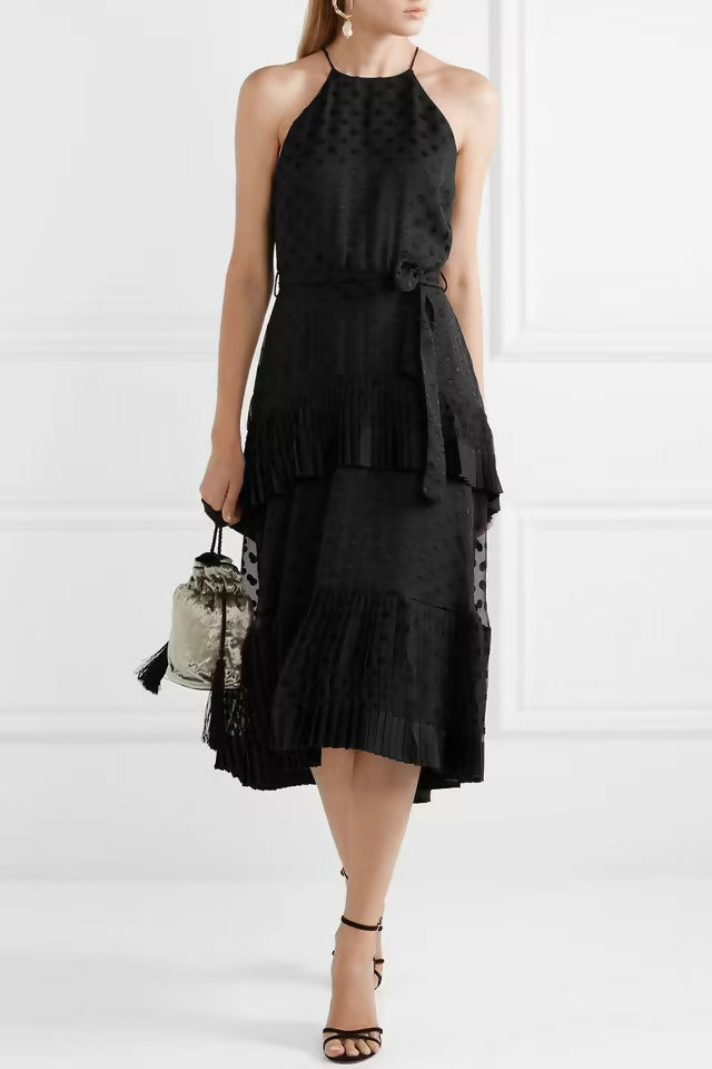 Zimmermann Pleated Tier Picnic Dress Black - 8 / Black - Dresses