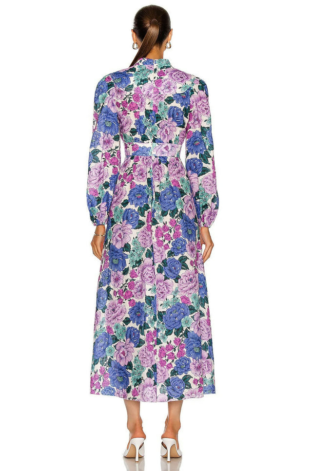 Zimmermann - Poppy Plunge Floral Midi Dress - 12 / Floral - Dresses