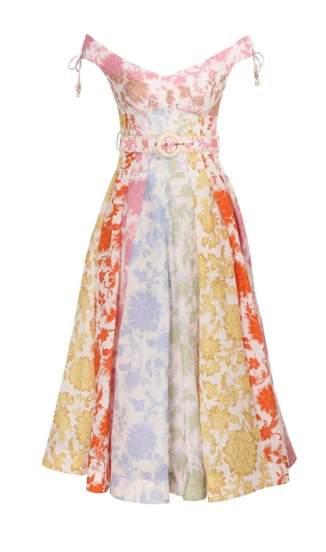 Zimmermann Postcard Spliced Midi Size 6 8 - Dresses