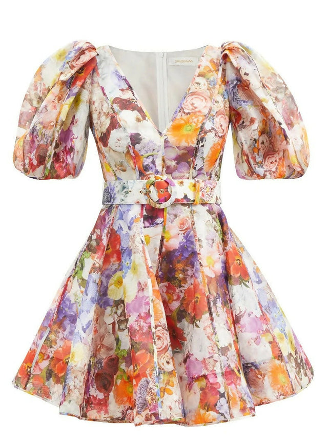 Zimmermann Prima Balloon Sleeve Floral Linen Dress Size 1 - 10 / Floral - Dresses
