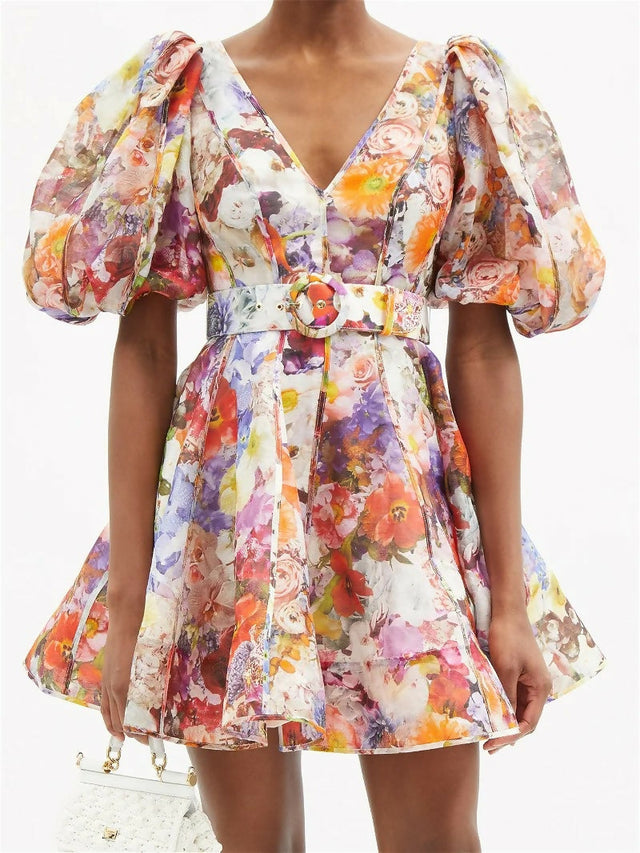 Zimmermann Prima Balloon Sleeve Floral Linen Dress Size 1 - 10 / Floral - Dresses