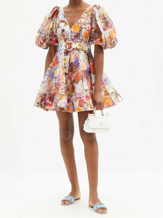 Zimmermann Prima Balloon Sleeve Floral Linen Dress Size 1 - 10 / Floral - Dresses