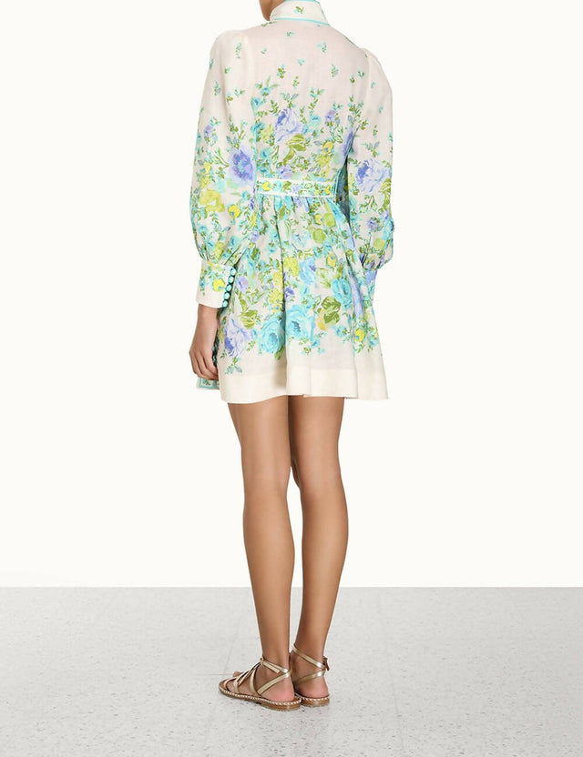 Zimmermann - Zimmermann Raie Buttoned Mini Dress Floral Size 0 / AU 8