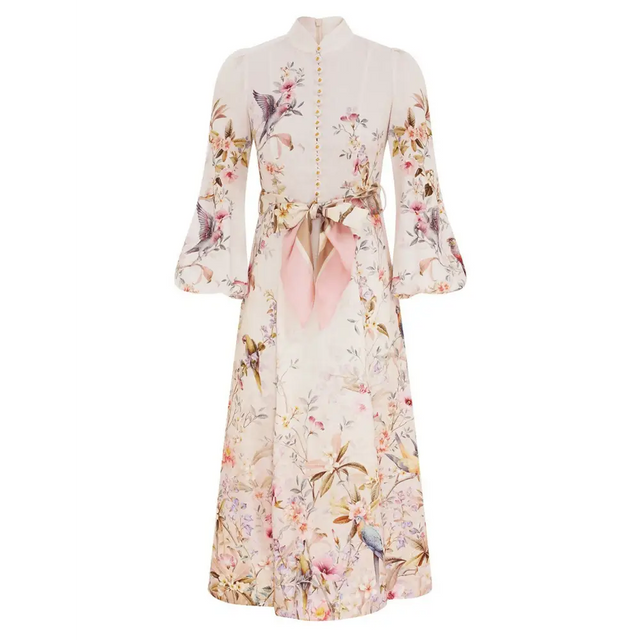 Zimmermann Rebellion Button Midi Dress - 10 / Print - Dresses