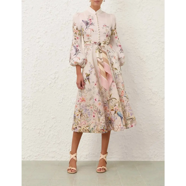 Zimmermann Rebellion Button Midi Dress - 10 / Print - Dresses