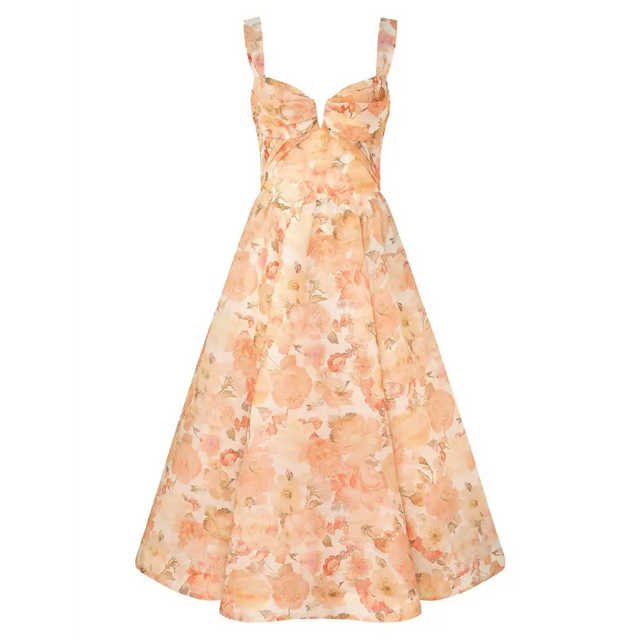 Zimmermann Rebellion Drape Midi Dress - 10 / Floral - Dresses