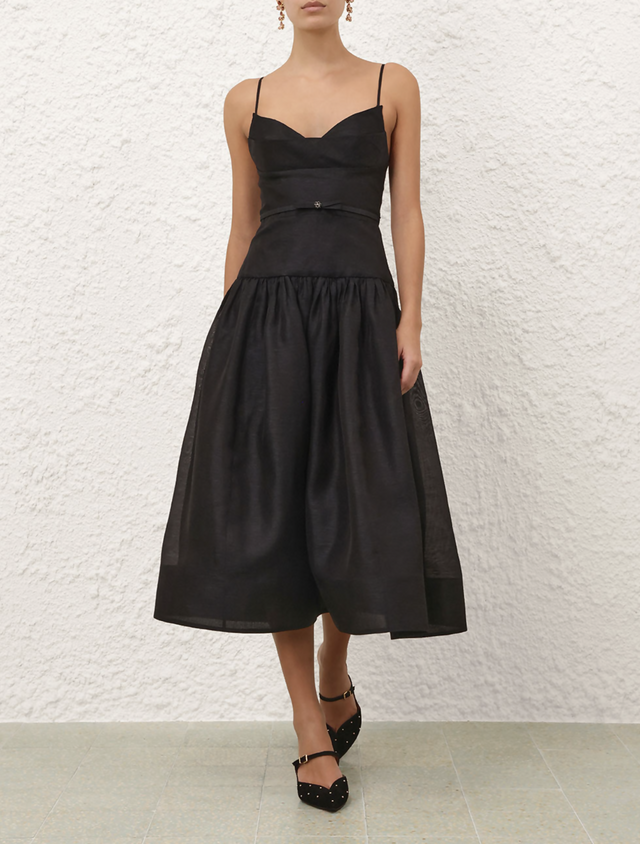 Zimmermann Rebellion Fitted Picnic Dress black size 3/AU14 - Midi Dress