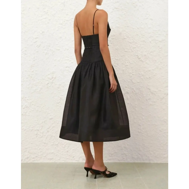 Zimmermann Rebellion Fitted Picnic Dress in Black - 12 / Black - Dresses