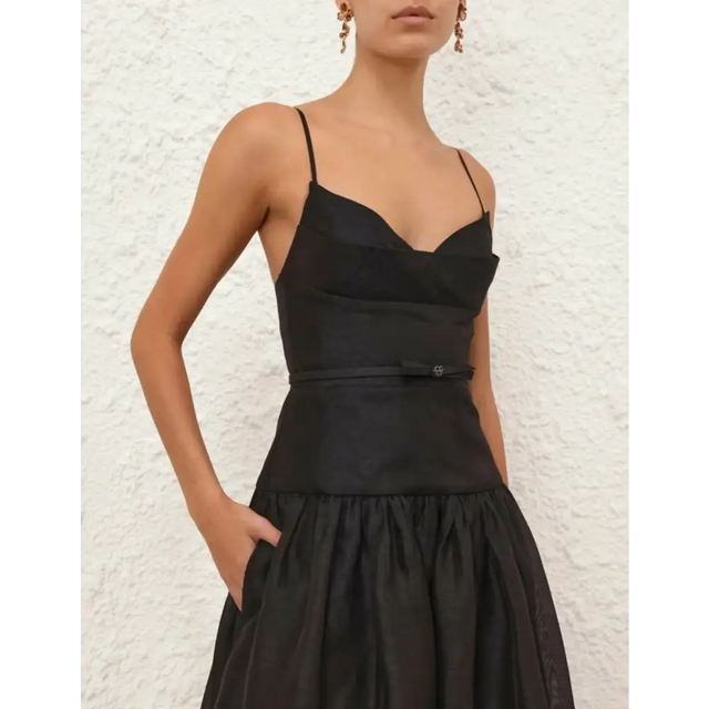 Zimmermann Rebellion Fitted Picnic Dress in Black - 12 / Black - Dresses
