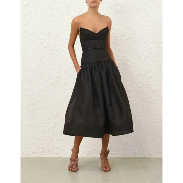 Zimmermann Rebellion Fitted Picnic Dress in Black - 12 / Black - Dresses