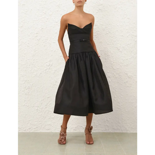 Zimmermann Rebellion Fitted Picnic Dress in Black - Dresses