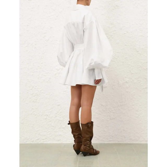 Zimmermann Rebellion Poplin Mini Dress - 8 / White - Dresses