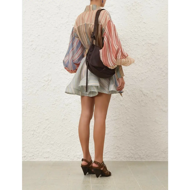 Zimmermann Rebellion Striped Mini Dress in Spliced Stripes - Dresses