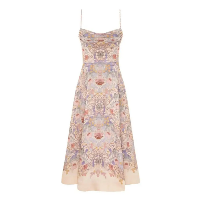 Zimmermann Rebellion Tuck Midi Dress - 12 / Print - Dresses