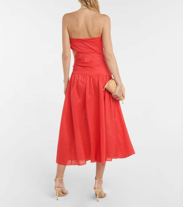 Zimmermann Red Lyre Strapless Dress - 4 / Red - Dresses