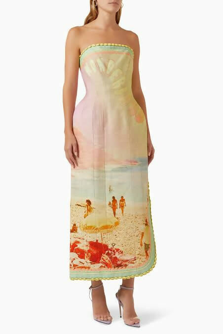 Zimmermann Structured Coaster Midi Dress Multi Size - Dresses