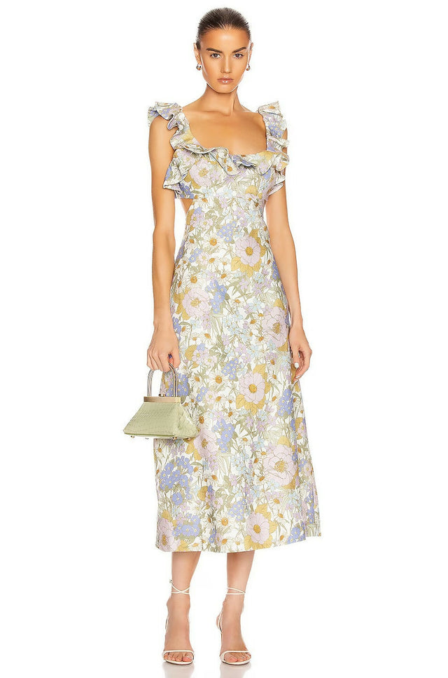 Zimmermann Super Eight Midi Dress - 4 / Floral - Dresses