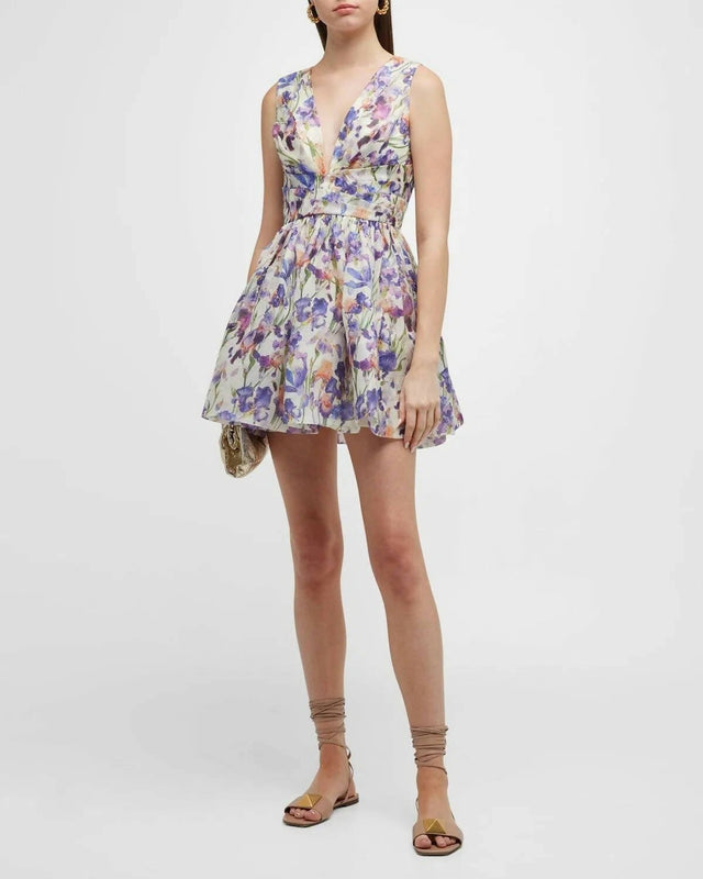 Zimmermann - Zimmermann Tama V Neck Mini Dress