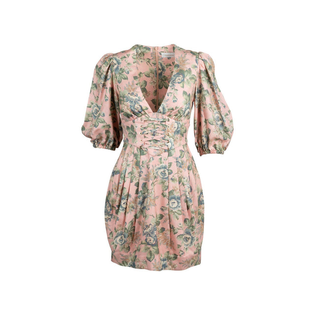 Zimmermann Tempest Lace up Mini Dress - 10 / Floral - Dresses