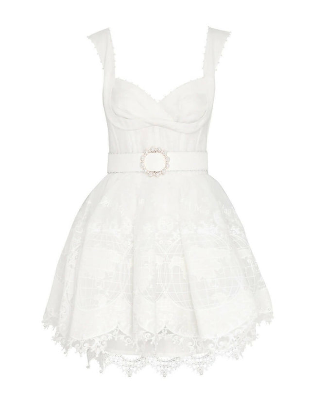 Zimmermann - Zimmermann The High Tide Embroidered Mini in Ivory