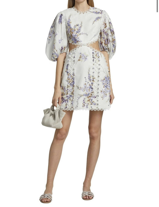 Zimmermann - Zimmermann The Jude Cut Out Mini Dress in Mini Lilac Flora