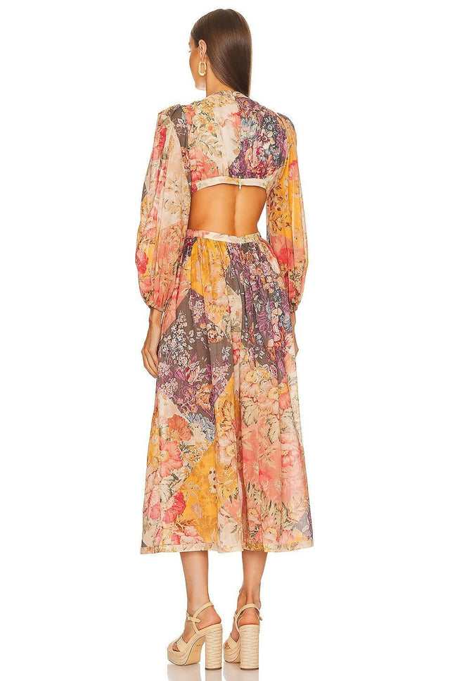 Zimmermann - Zimmermann The Pattie Patchwork Long Dress in Patch Floral