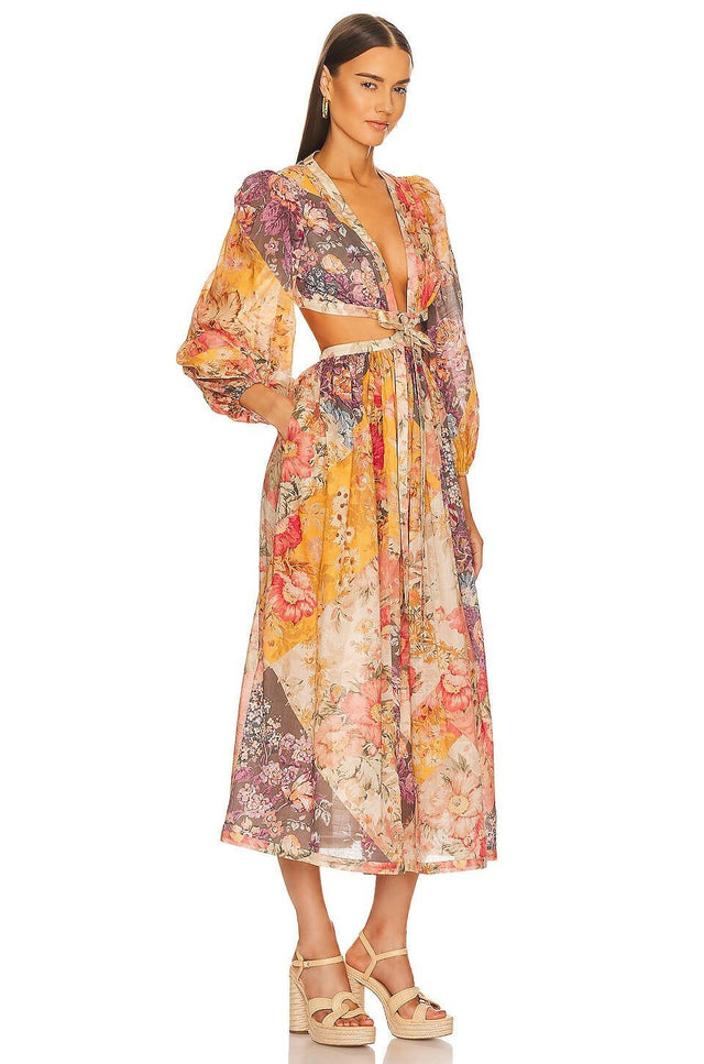 Zimmermann - Zimmermann The Pattie Patchwork Long Dress in Patch Floral