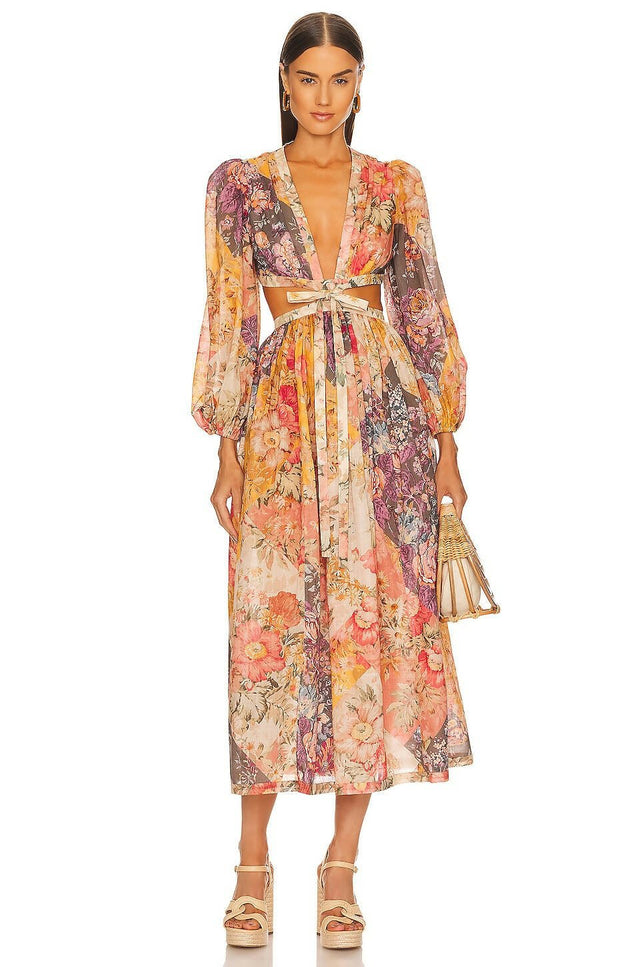 Zimmermann - Zimmermann The Pattie Patchwork Long Dress in Patch Floral