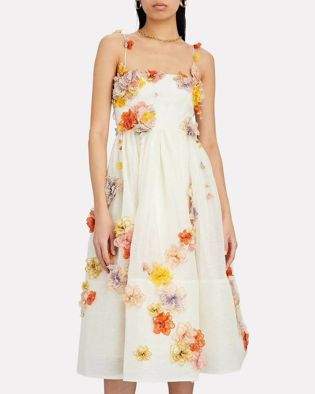 Zimmermann - Zimmermann The Postcard Midi Dress in Ivory