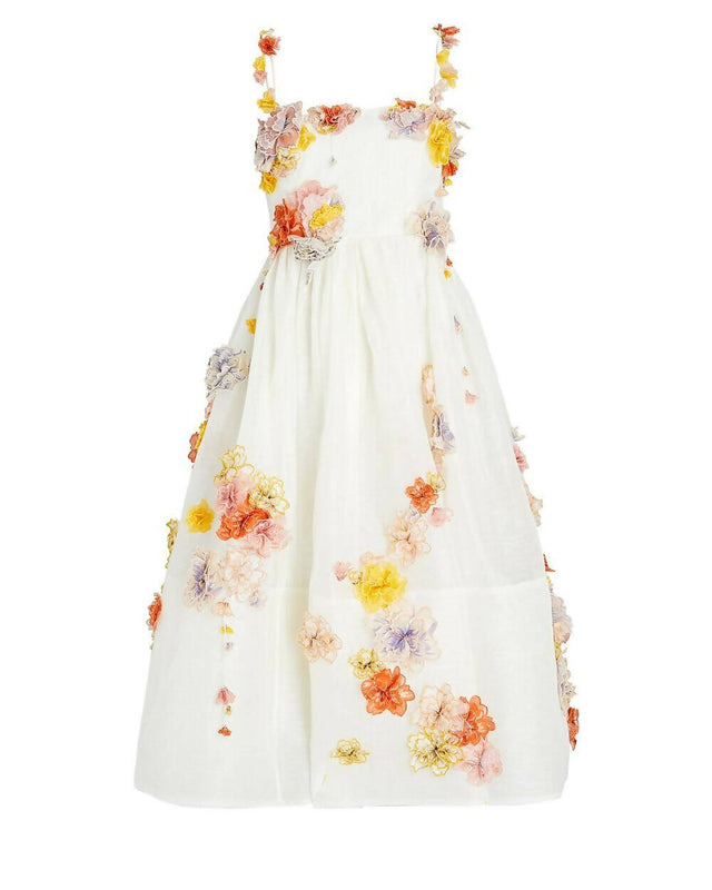 Zimmermann - Zimmermann The Postcard Midi Dress in Ivory