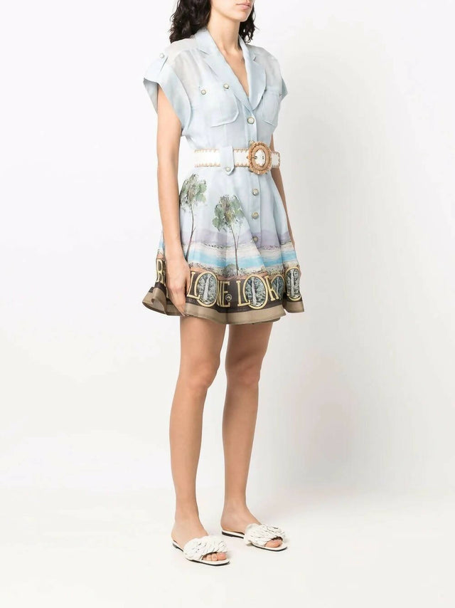 Zimmermann - Zimmermann The Postcard Shirt Mini Dress in Lorne Print