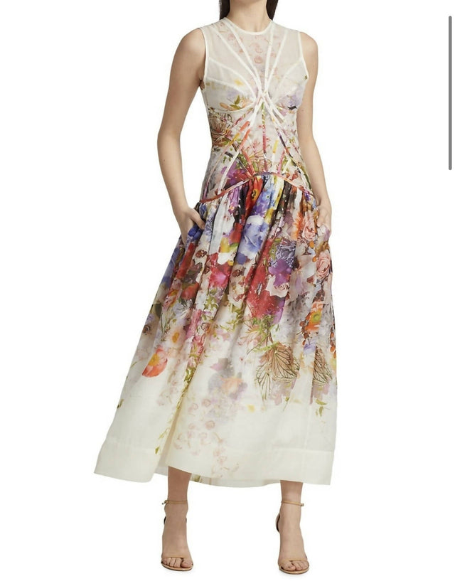 Zimmermann - Zimmermann The Prima Panelled Midi Dress in Multi Floral