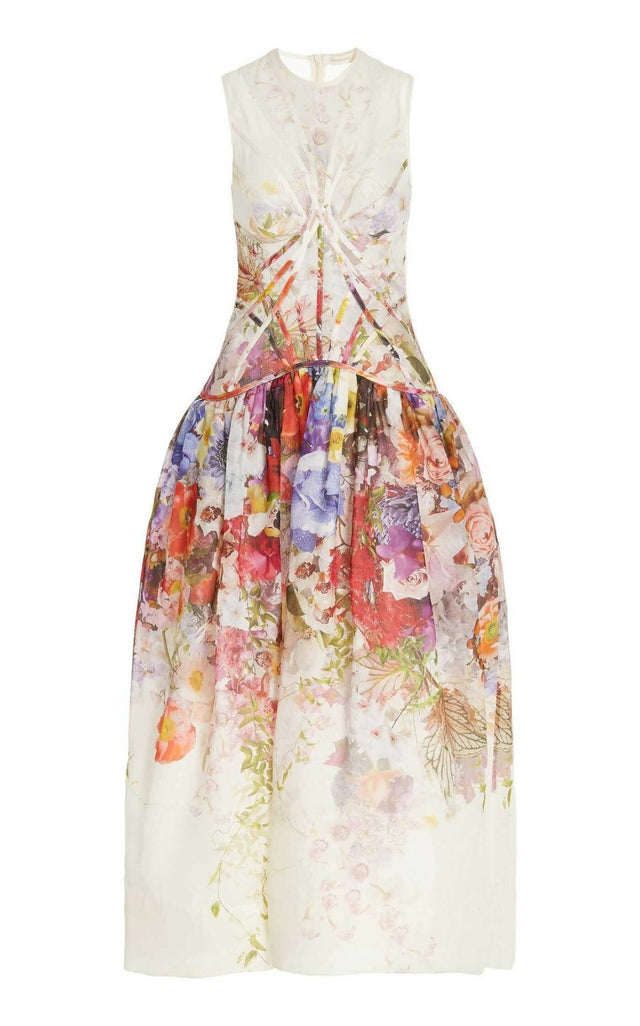 Zimmermann - Zimmermann The Prima Panelled Midi Dress in Multi Floral