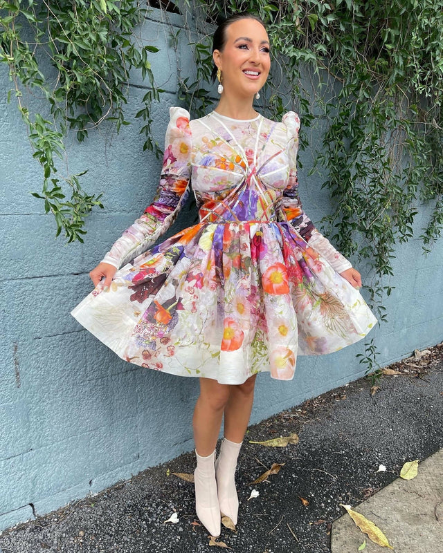 Zimmermann - Zimmermann The Prima Panelled Mini Dress in Multi Floral