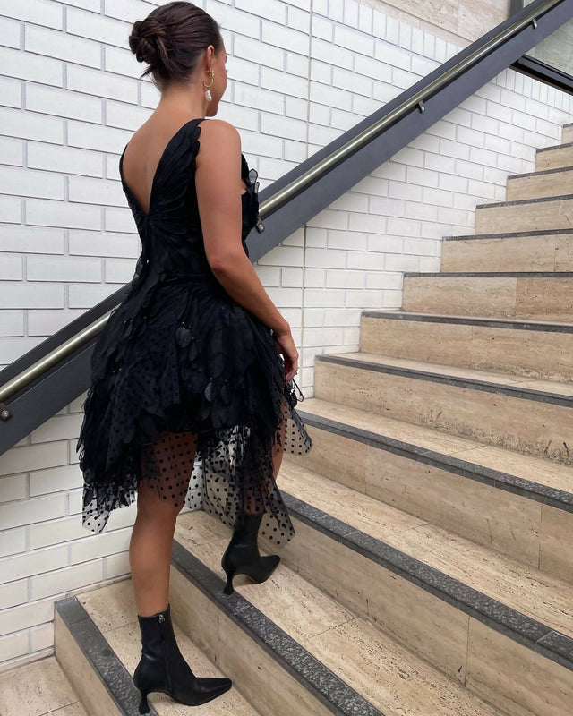 Zimmermann - Zimmermann The Rhythmic Fluted Mini Dress in Black