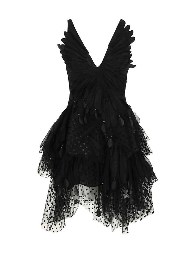 Zimmermann - Zimmermann The Rhythmic Fluted Mini Dress in Black