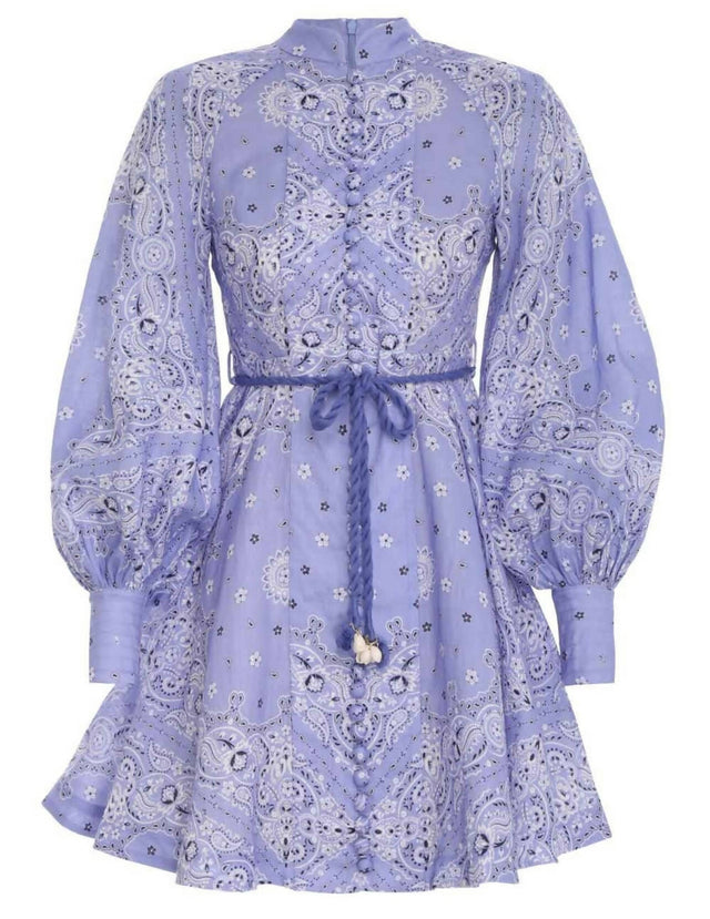 Zimmermann - Zimmermann The Violet Button Up Mini in Cornflower Bandana
