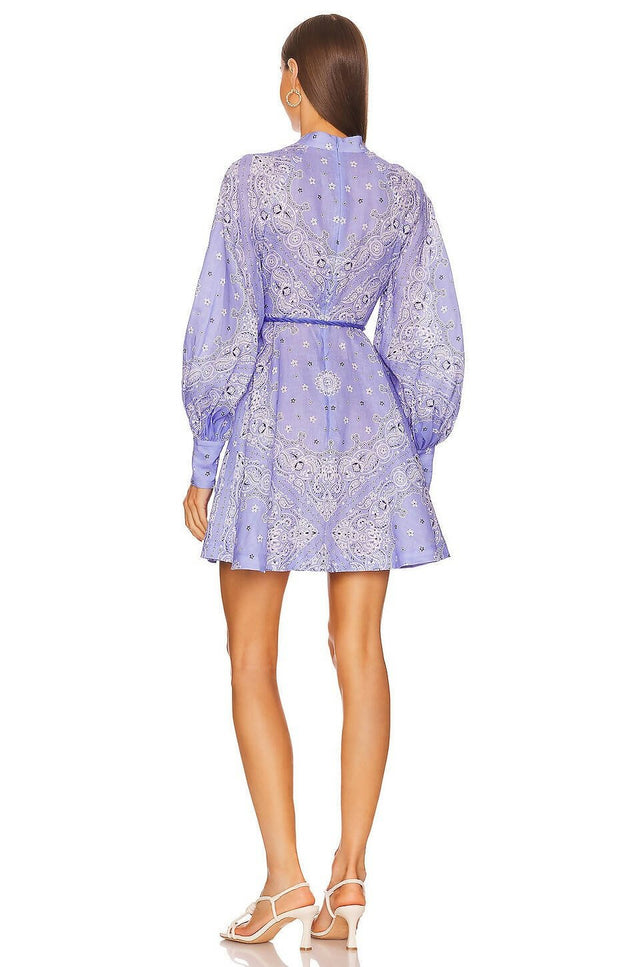 Zimmermann - Zimmermann The Violet Button Up Mini in Cornflower Bandana