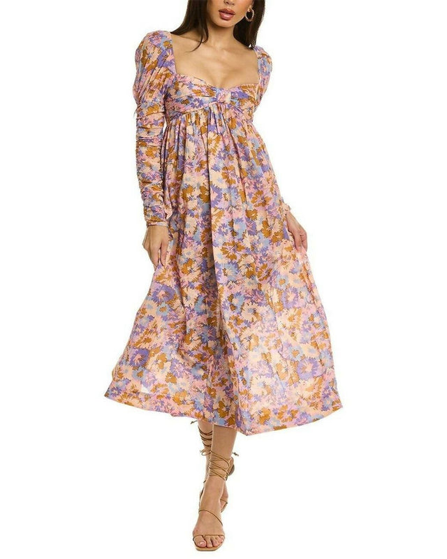 Zimmermann - Zimmermann The Violet Twist Front Midi Dress in Purple Multi Floral