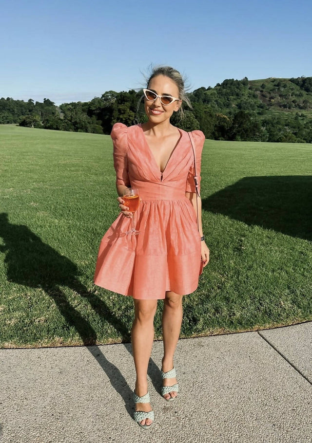 Zimmermann - Zimmermann The Wonderland Sleeved Mini Dress in Guava