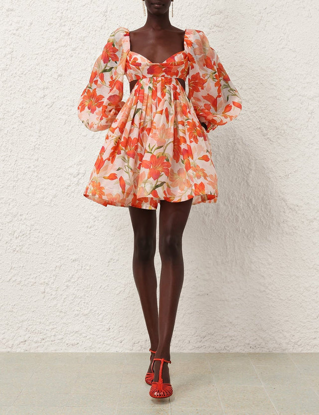 Zimmermann Tranquillity Bralette Mini Dress Red Lily Size 6 8 & 10 - Dresses