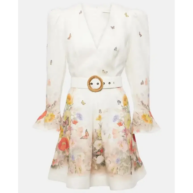 Zimmermann Tranquillity Mini Dress White Size 3 - 14 / Floral - Dresses