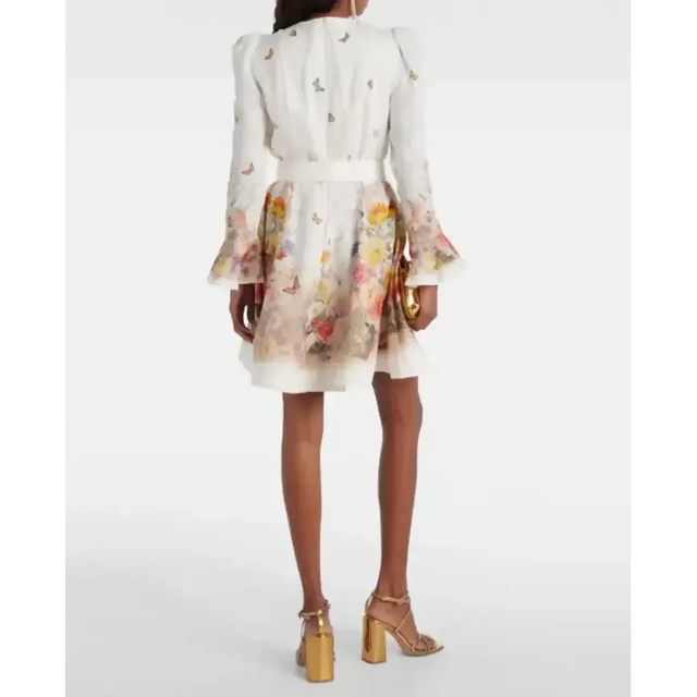Zimmermann Tranquillity Mini Dress White Size 3 - 14 / Floral - Dresses