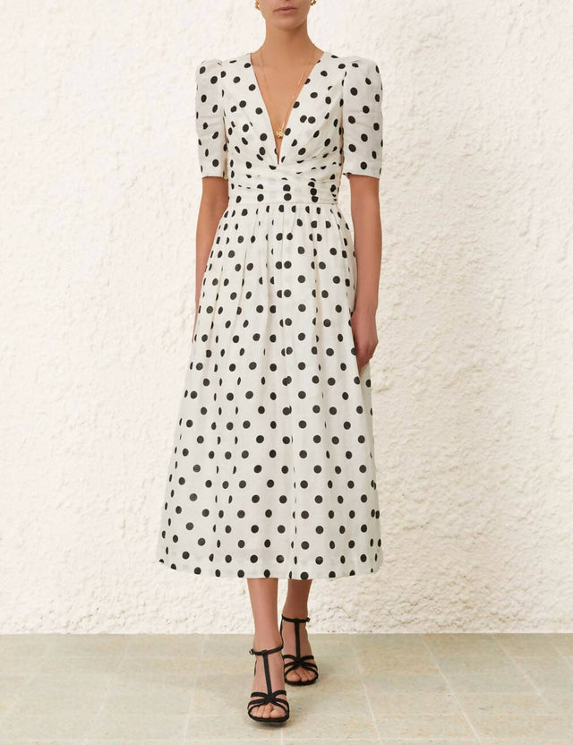 Zimmermann V Neck Midi Dress - Dresses