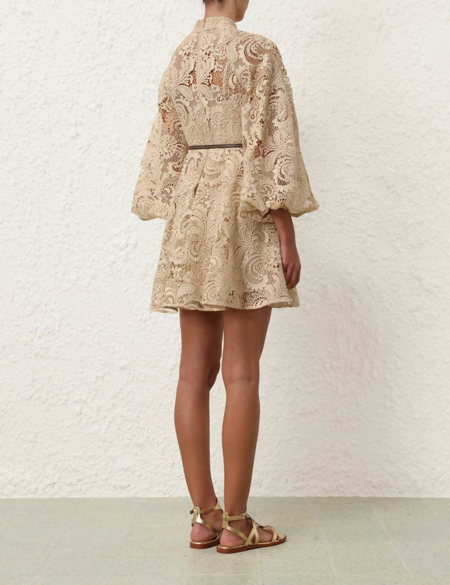 Zimmermann Waverly Lace Mini Dress - 10 / Nude - Dresses