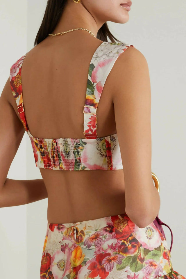 Zimmermann Wonderland Bralette & Tiered Skirt - Size 1 - 8 / Floral - Outfit Sets
