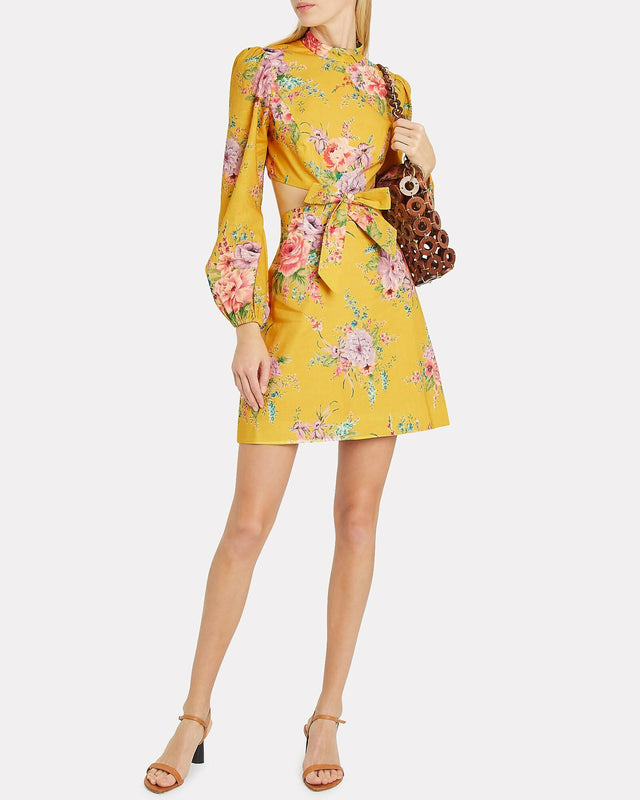 Zimmermann Zinnia Bow Cutout Dress Yellow - Dresses