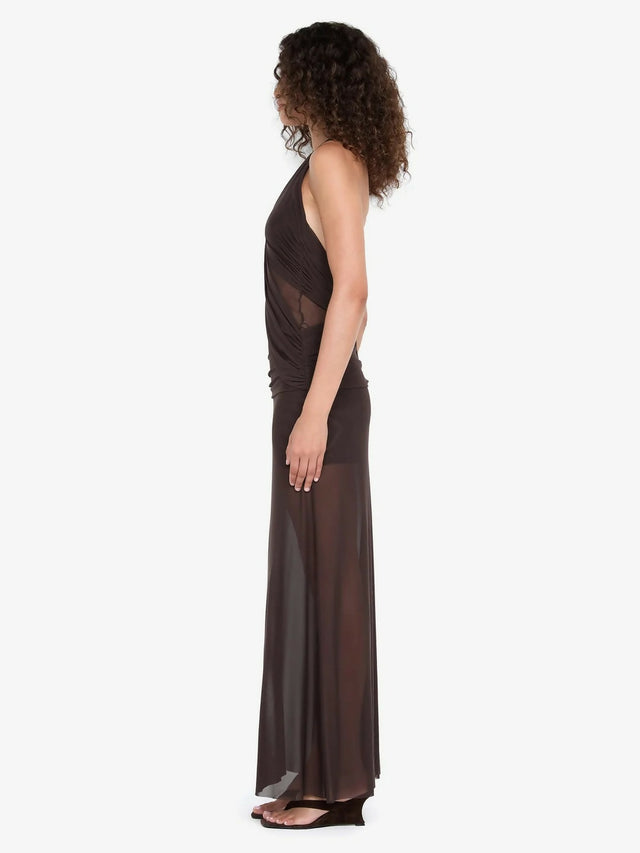 Bec & Bridge Deija Halter Maxi Dress Chocolate Brown Size 8